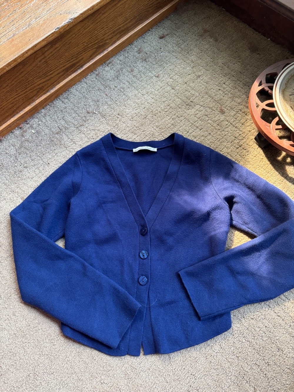 Abercrombie & Fitch Deep Blue V-Neck Button Cardigan